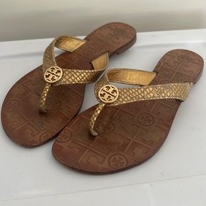 Tory Burch leather flip flops